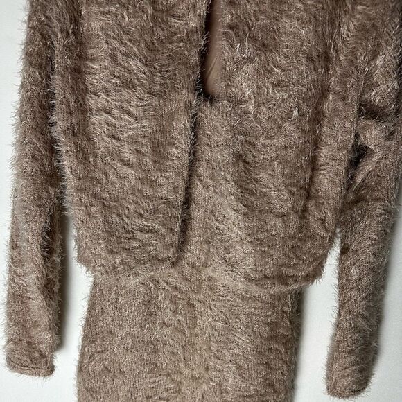 Tan Fuzzy cardigan top - Picture 3 of 10